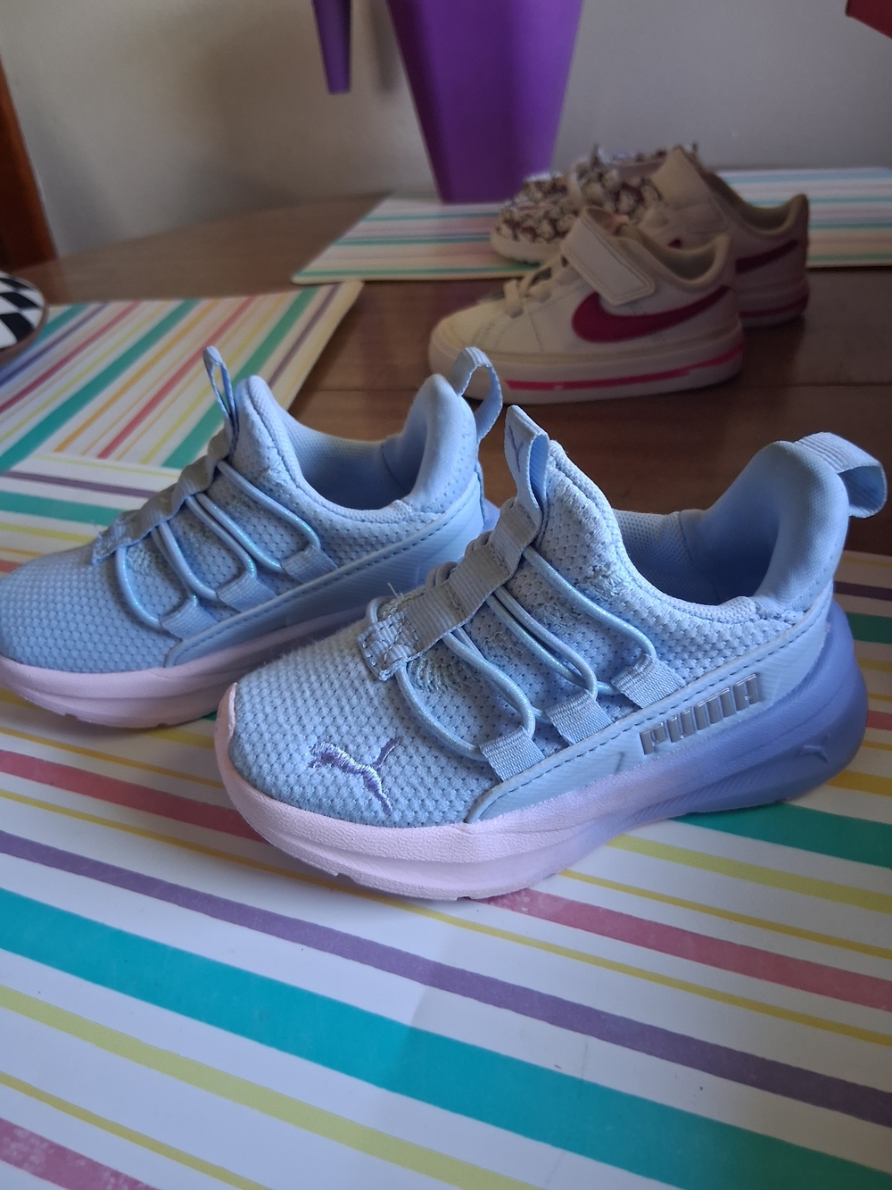 Puma Kids Light Blue Mesh Sneakers